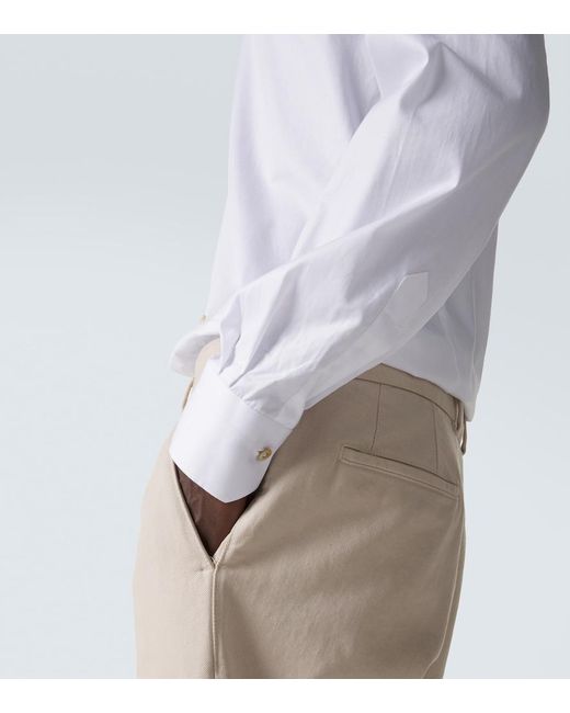 Kiton White Cotton Poplin Shirt for men