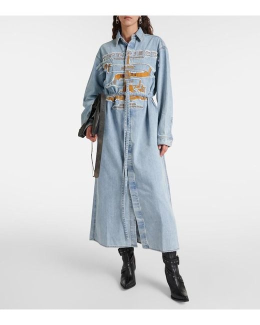 Y. Project Blue Evergreen Paris' Best Denim Shirt Dress