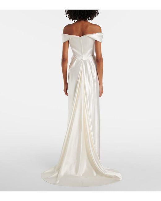 Vivienne Westwood White Bridal Mabel Silk Satin Bustier Gown