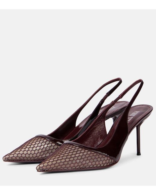 Paris Texas Brown Slingback-Pumps Lidia 70 Aus Mesh