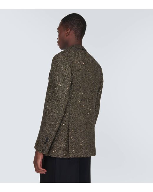Winnie New York Green Herringbone Wool-blend Jacket for men