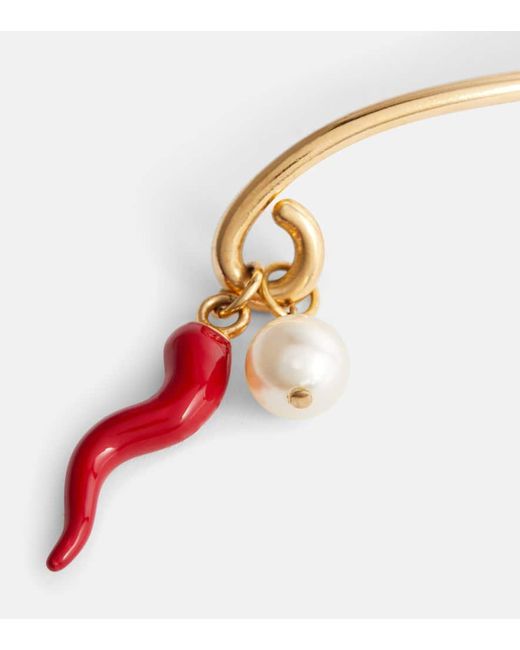 Collana Capri con perla bijoux di Dolce & Gabbana in Metallic