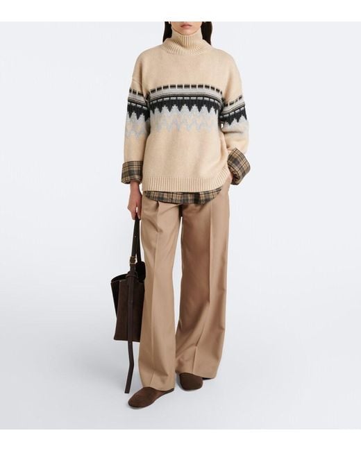 Jardin Des Orangers Natural Fair Isle Cashmere Sweater