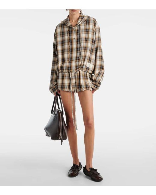 Acne Metallic Shorts Aus Einem Baumwollgemisch