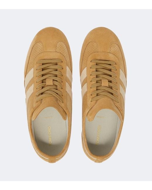 Tom Ford Natural Brook Suede Sneakers for men