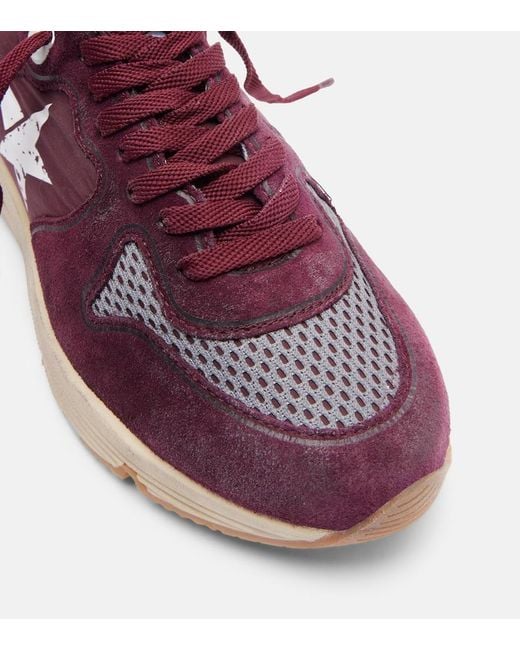 Golden Goose Deluxe Brand Purple Running Nylon Suede-Trimmed Sneakers