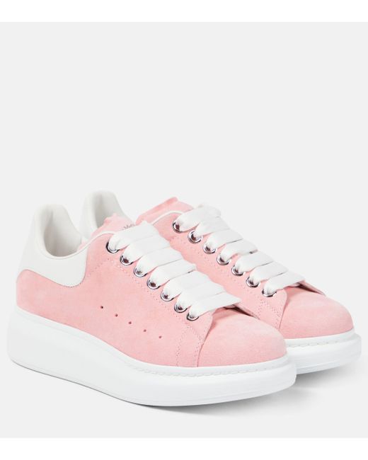 Alexander McQueen Pink Oversized Suede Sneakers