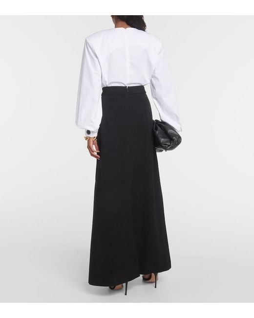 Tod's Black Wool Maxi Skirt