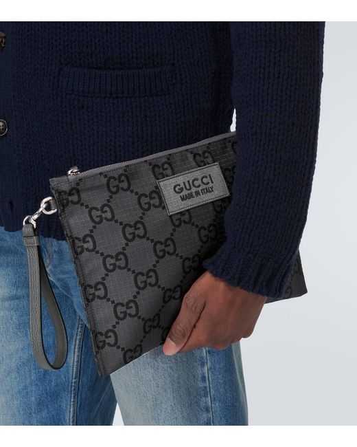 Gucci Etui GG mit Leder in Gray für Herren