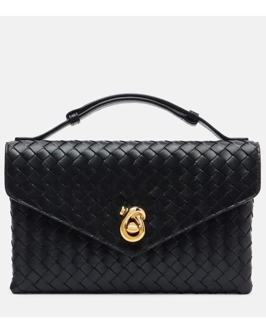 Bottega Veneta Black Henkeltasche Knot Lock Aus Leder