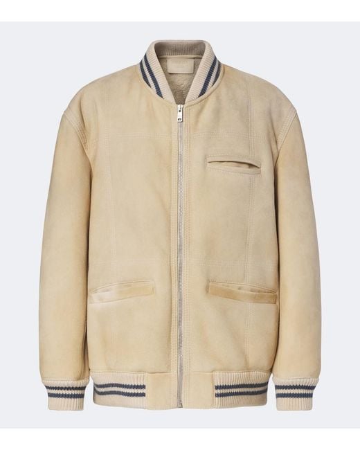 Prada Natural Wool-Trimmed Shearling Bomber Jacket
