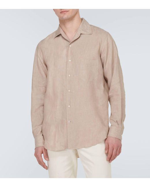 Loro Piana Natural Andre Linen Shirt for men