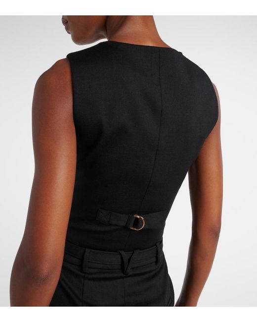Veronica Beard Black Morris Wool Vest