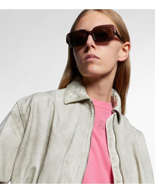 Loewe Brown Slim Rectangular Sunglasses
