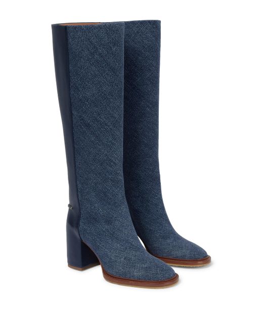Chloé Blue Edith Denim Knee-high Boots