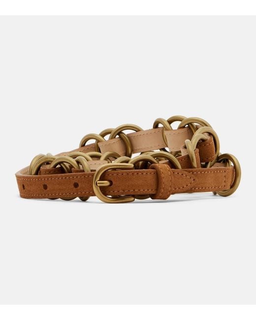 Isabel Marant Brown Livo Embellished Suede Belt