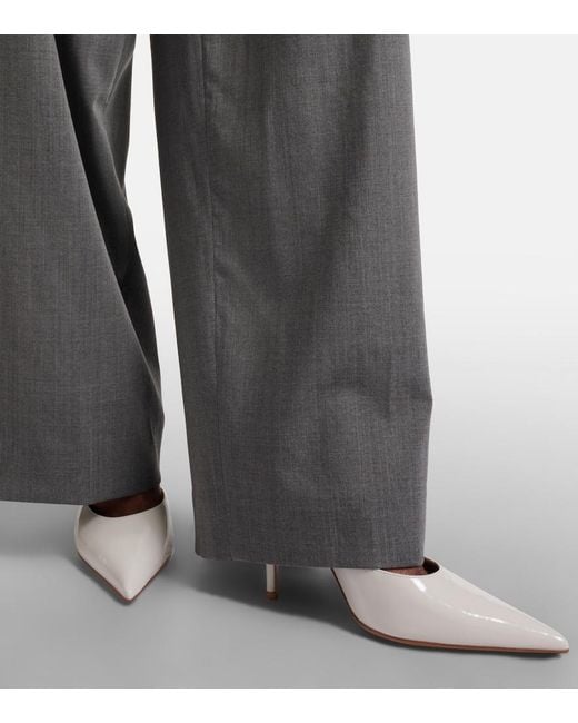 Gianvito Rossi White Patent Leather Mules