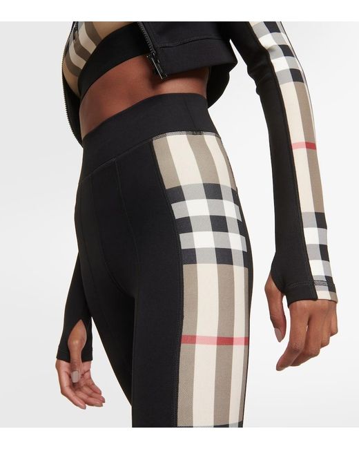 Burberry Black Leggings Check Aus Jersey