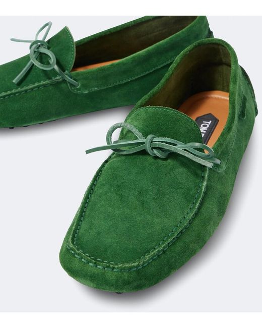 Tom Ford Green Suede Driving Shoes for men