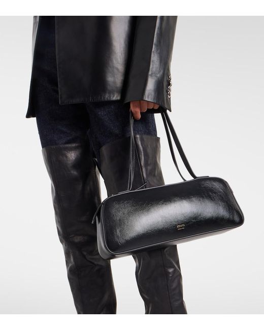 Khaite Black Simona Patent Leather Shoulder Bag