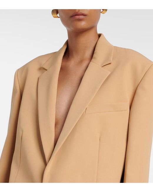 Wardrobe NYC Natural Oversized Wool Blazer