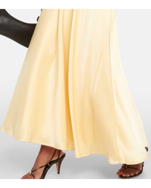 Polo Ralph Lauren Yellow Satin Maxi Skirt