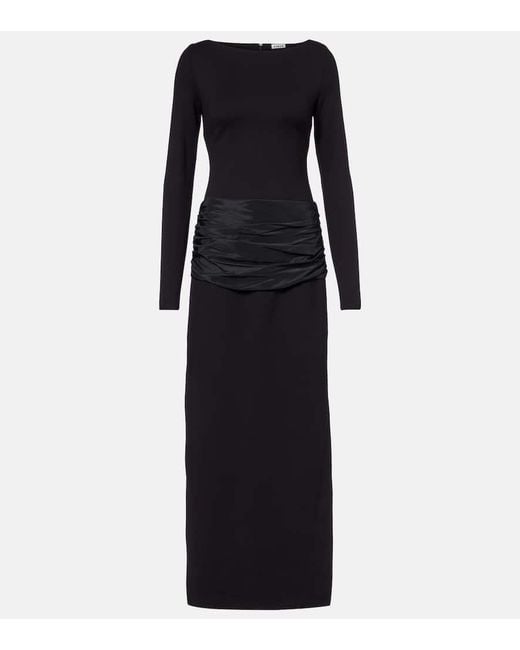 Staud Black Holland Draped Maxi Dress