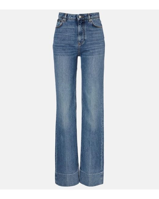 Dolce & Gabbana Blue High-Rise Straight Jeans