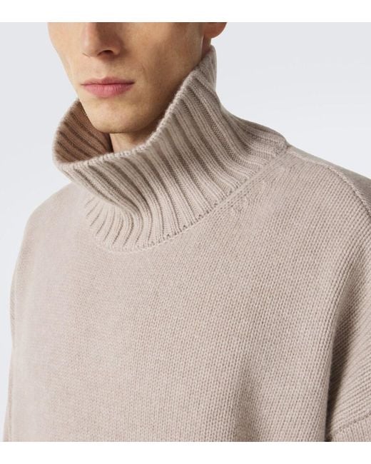Lisa Yang Natural Olai Cashmere Turtleneck Sweater for men