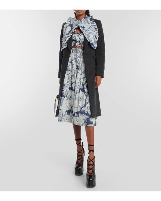 Manteau raye en laine melangee Vivienne Westwood en coloris Black