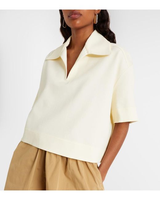 Jil Sander Natural Knitted Polo Shirt