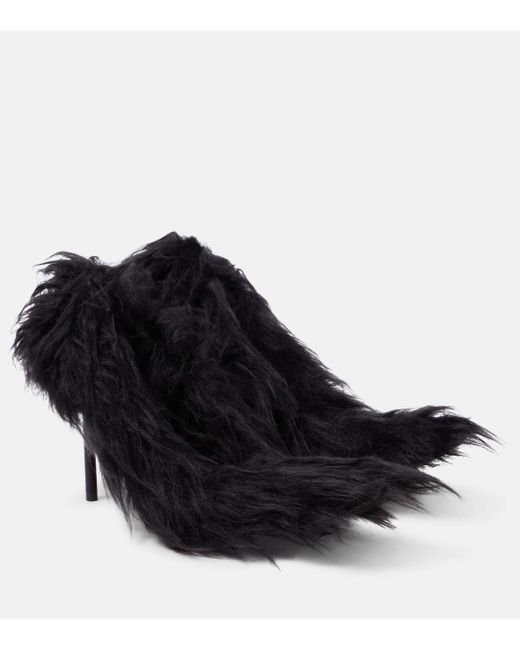 Balenciaga Black Flex Fur 110 Faux Fur Pumps