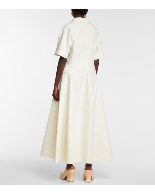 Bottega Veneta Stretch-linen Shirt Dress in White - Lyst