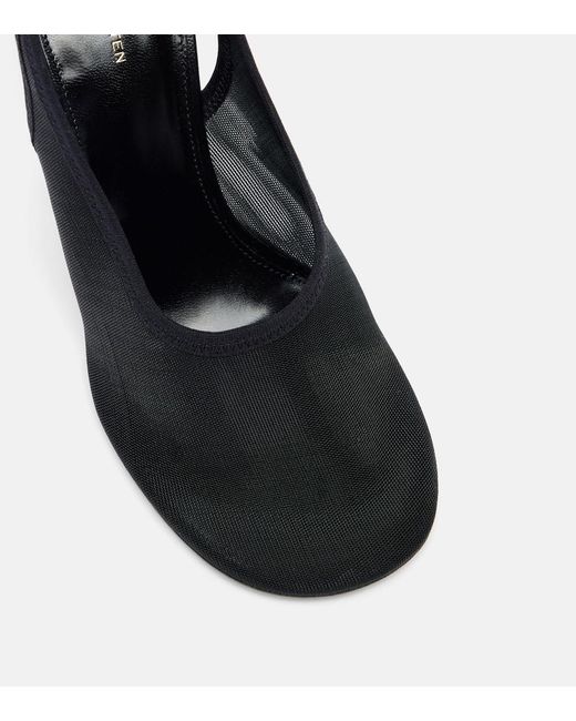 Dries Van Noten Black Mesh Wedge Slingback Pumps