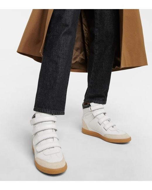 Isabel Marant White Bilsy Leather & Suede High-top Wedge Sneaker