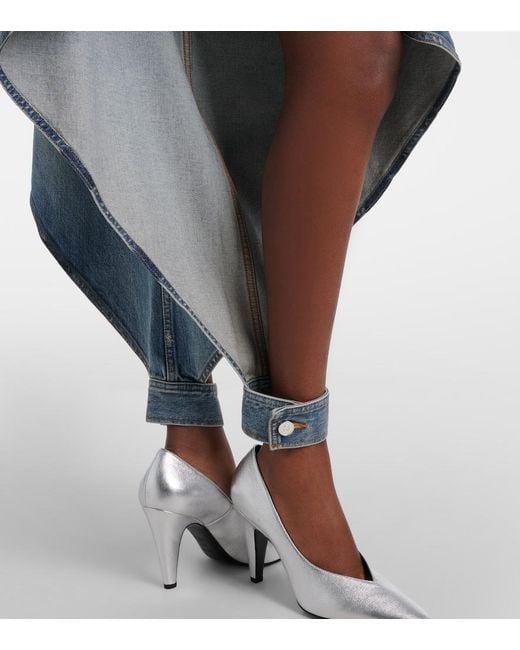 Alaïa Blue Draped Tapered Jeans