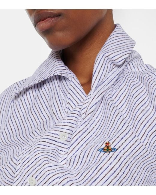 Vivienne Westwood Blue Striped Cotton-Blend Poplin Shirt