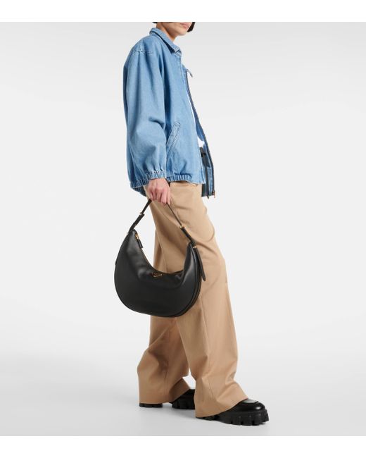Prada large leather shoulder bag deals