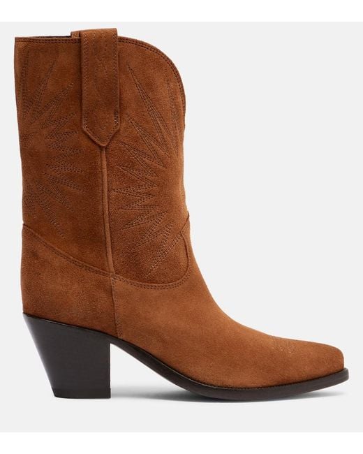 Golden Goose Deluxe Brand Brown Wish Star 40 Suede Cowboy Boots