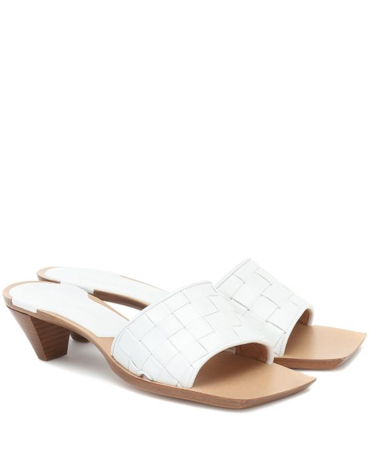 bottega white sandals