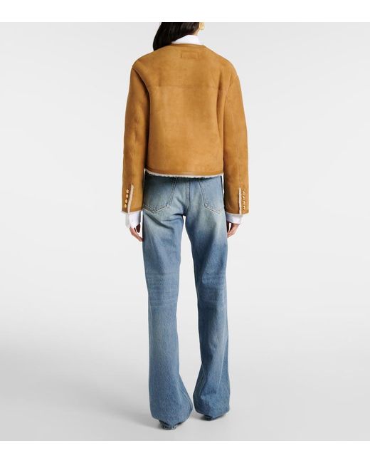 Nili Lotan Brown Zanie Shearling-Lined Suede Jacket