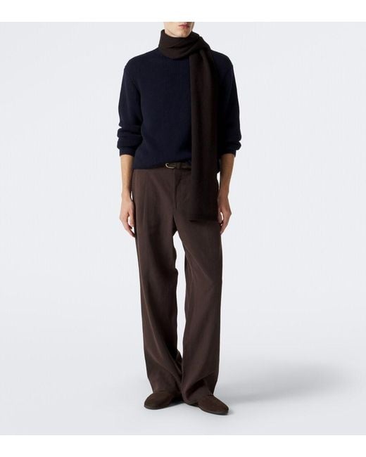 Lisa Yang Brown Frederica Cashmere Scarf for men
