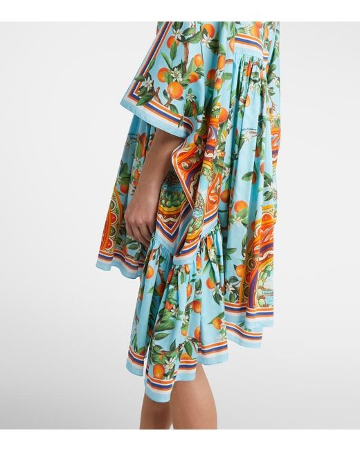 Dolce & Gabbana Blue Printed Cotton Kaftan