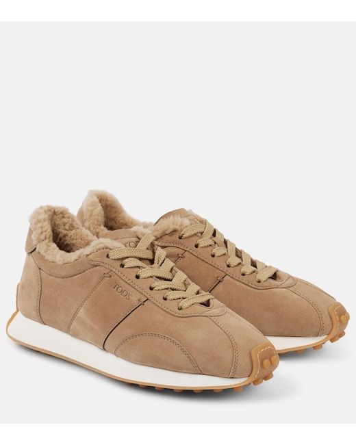 Zapatillas De Ante Con Borrego Tod's de color Natural