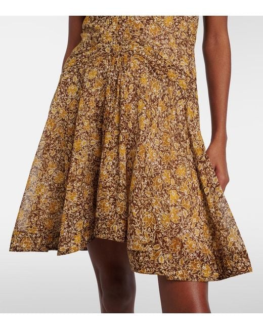 Isabel Marant Brown Danielle Floral Cotton Voile Minidress