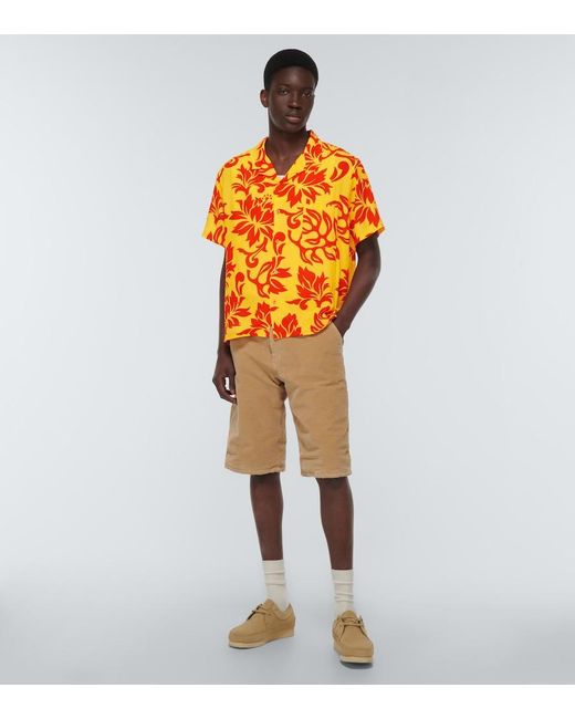 ERL Orange Printed Shirt for men