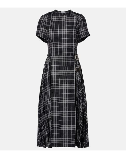 Vestido Midi Meryl A Cuadros Burberry de color Black