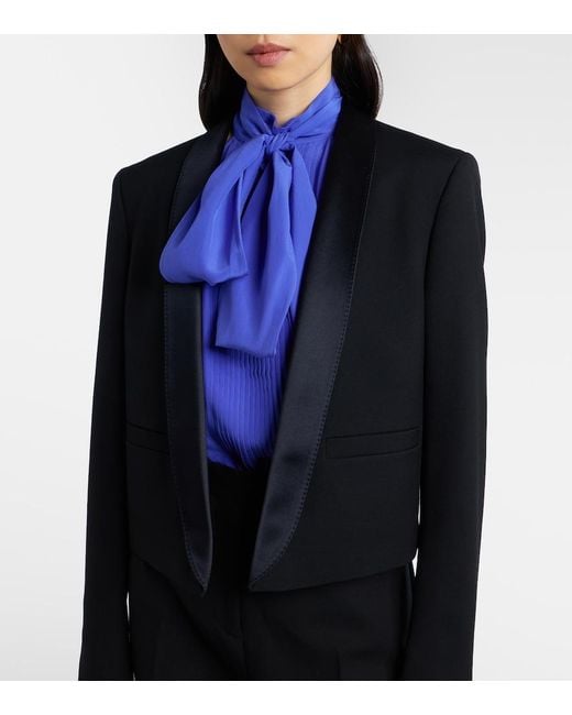 Tom Ford Black Silk-Trimmed Wool Blazer