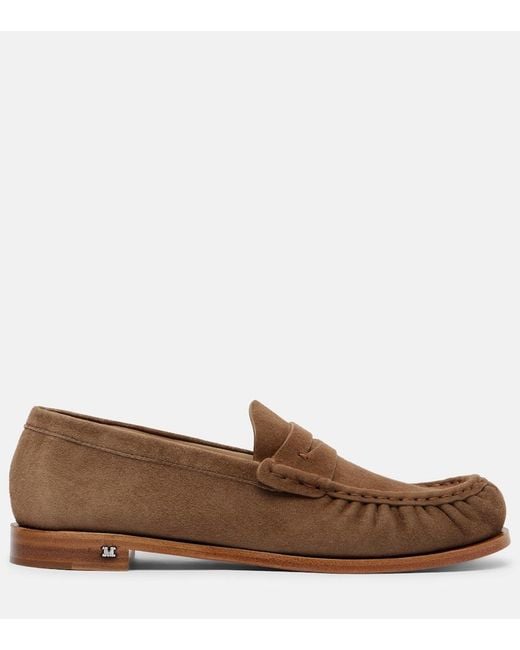 Max Mara Brown Suede Penny Lofaers