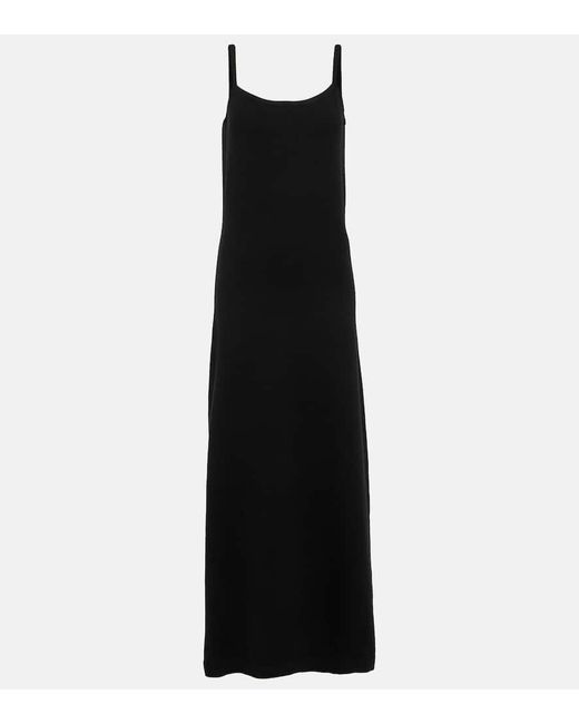 Totême  Black Scarf-Detail Cashmere Maxi Dress